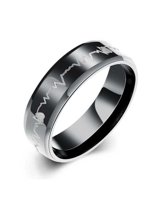 Anillo de titanio 2025 negro para hombre