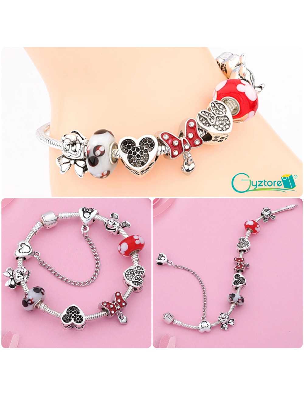 Pulsera para niñas diseño de Mickey y Minnie